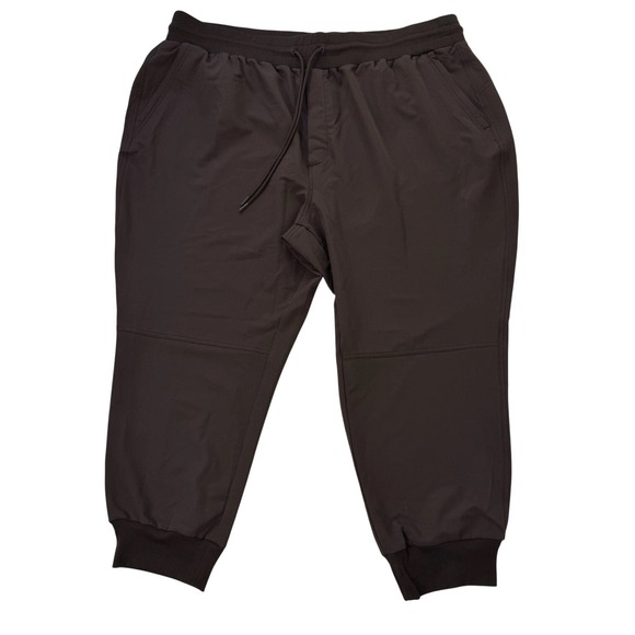 Old Navy Pants - Old Navy 3X Brown‎ Pull-on Jogger Crop Pants Pockets Elastic Waist Drawstring